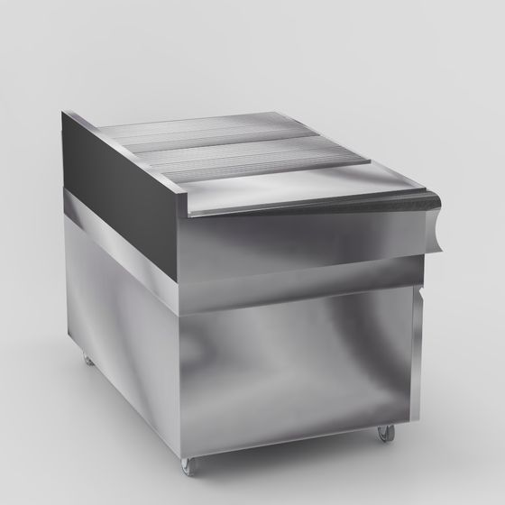 Sleek Stainless Steel Refrigerated Display Case 3D model