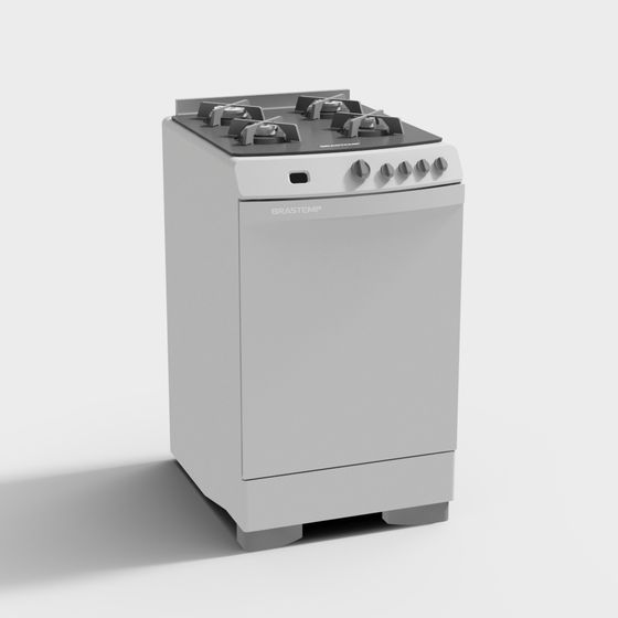 Sleek Low-Poly Gas Stove 3D model for Modern Interiors
