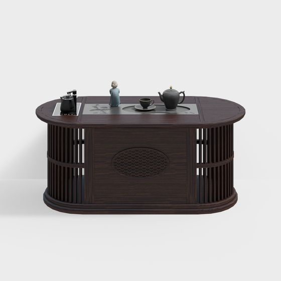 Elegant Chinese Tea Table 3D model