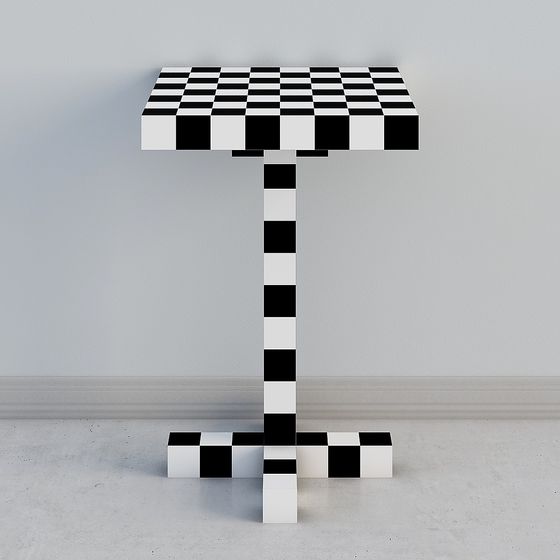 Modern Black and White Checkered Table 3D model