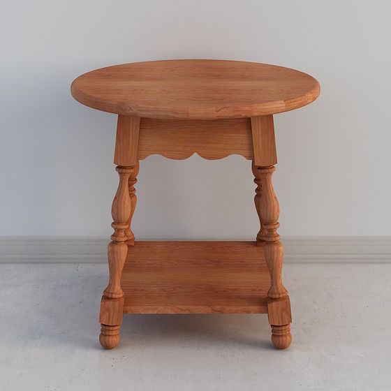 Rustic Round Table 3D model for Design Applications