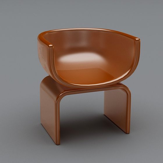 Futuristic Curved 3D Chair Model