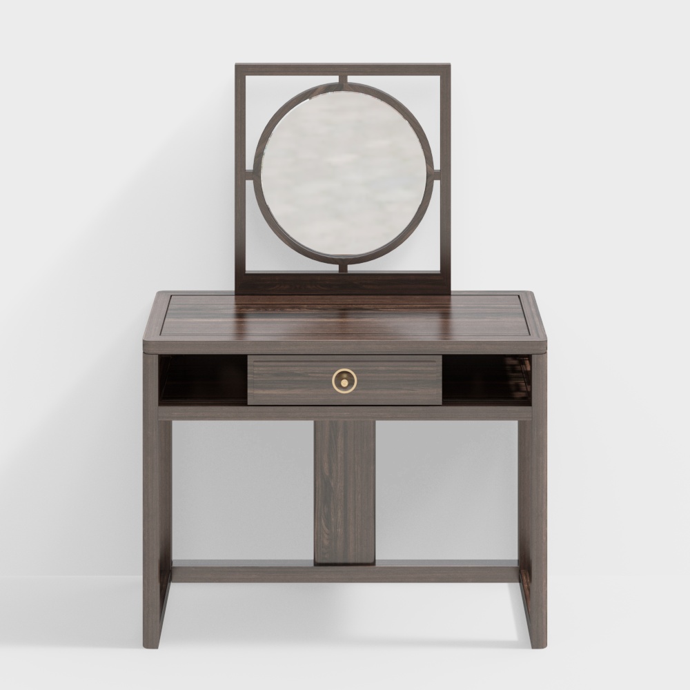 Elegant Low-Poly Vanity Table 3D Model