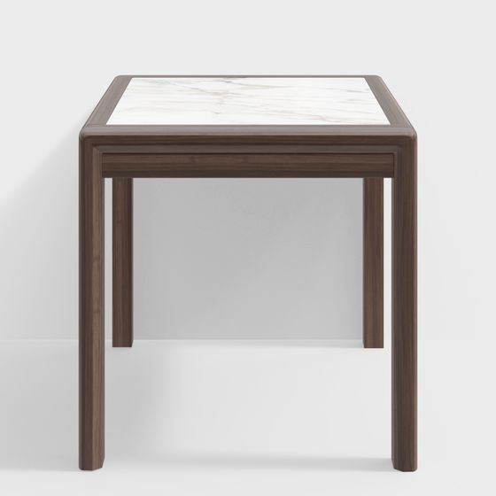 Stylish Urban Square Table Low-Poly 3D Model