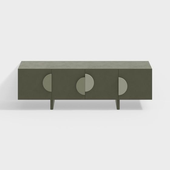 Concrete TV Stand 3D model - Modern Minimalist Design