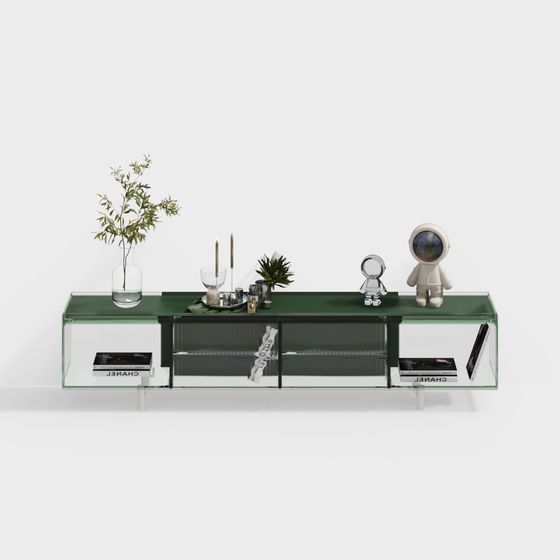Stylish Glass TV Cabinet 3D model