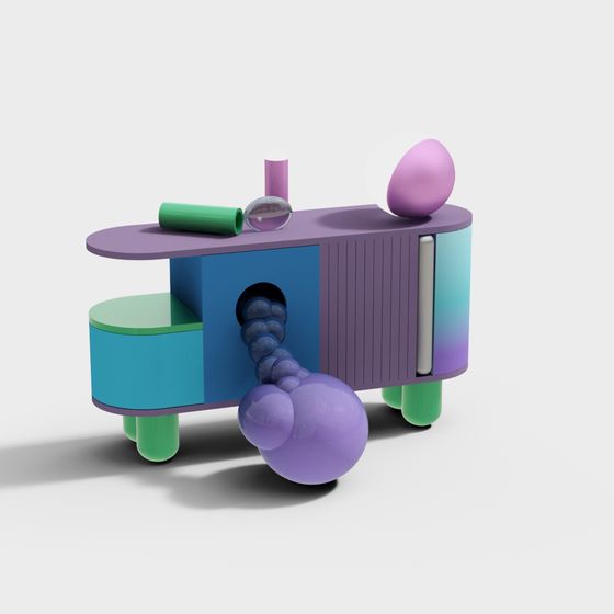 Unique Low-Polygon 3D Model in Vibrant Colors