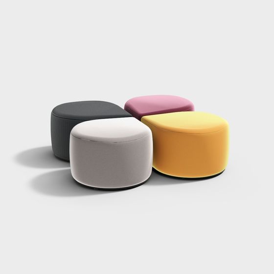 Colorful Comfortable Stool 3D model for Creative Spaces
