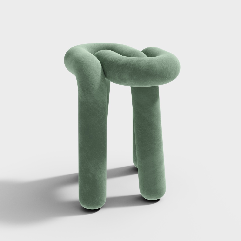 Современный бархатный табурет.