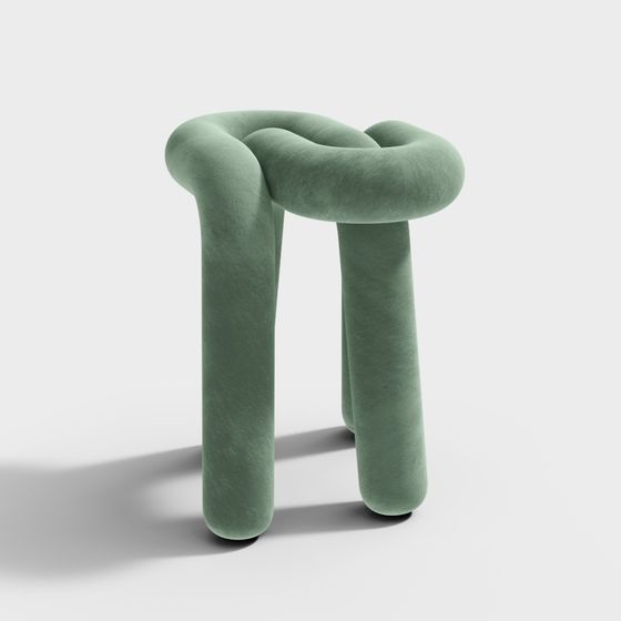 Современный бархатный табурет.