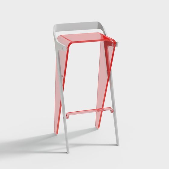 Futuristic Red Barstool 3D model