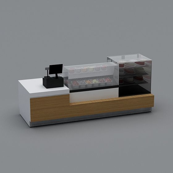 Modern Ice Cream Store Counter 3D model