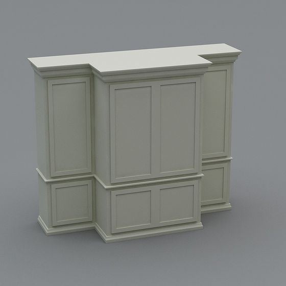 Elegant L-Shape Cabinet 3D model for Interior Design
