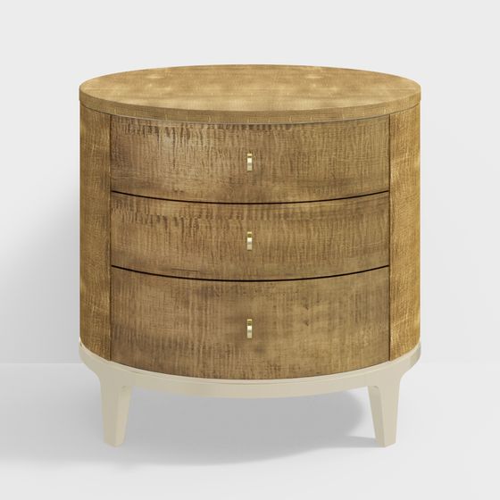Chic Round Nightstand 3D model for Contemporary Spaces