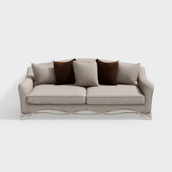 Chic Low Poly Sofa 3D model for Contemporary Interiors