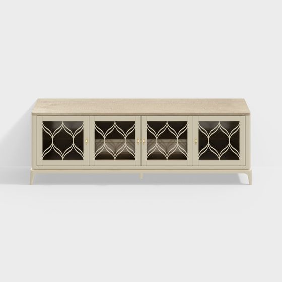 Elegant TV Cabinet 3D model for Modern Interiors
