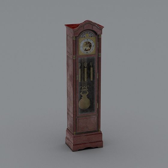 Elegant Vintage Floor Clock 3D model