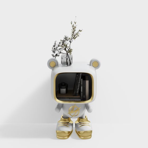 Futuristic Bear Robot Bookshelf 3D model