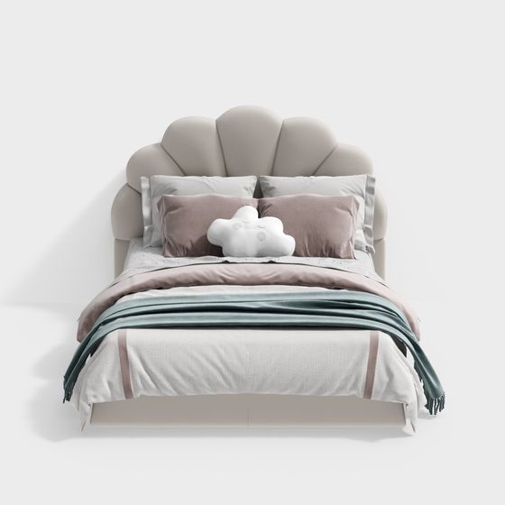 Dreamy Low Polygon Bed 3D model