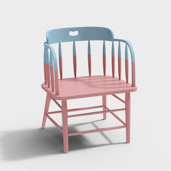 Stylish Low-Polygon Chair 3D model for Modern Interiors