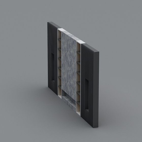 Minimalist 3D Bookshelf Model for Modern Spaces