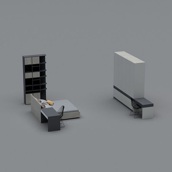 Modern Minimalist 3D Furniture Set Model