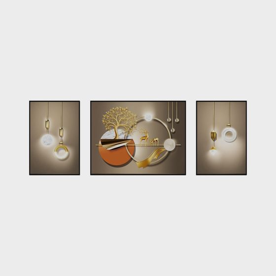 Abstract Light and Shadow Triptych 3D model