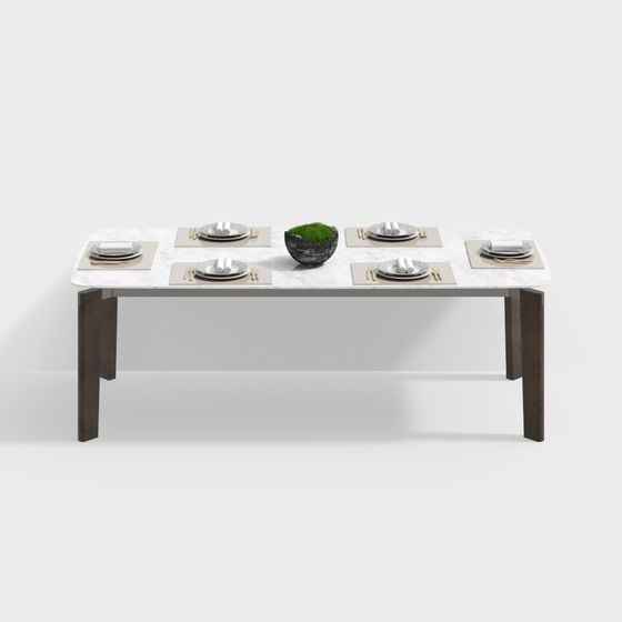 Chic Minimalist Dining Table 3D model for Creative Spaces