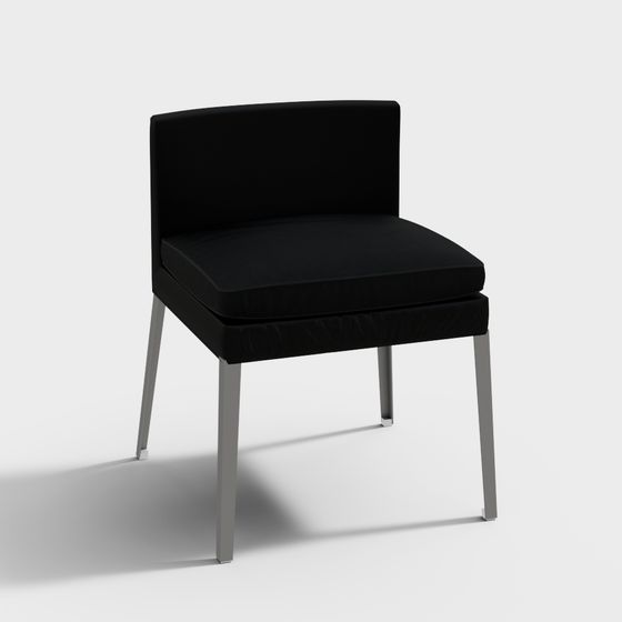 Sleek Black Chair 3D model for Contemporary Spaces