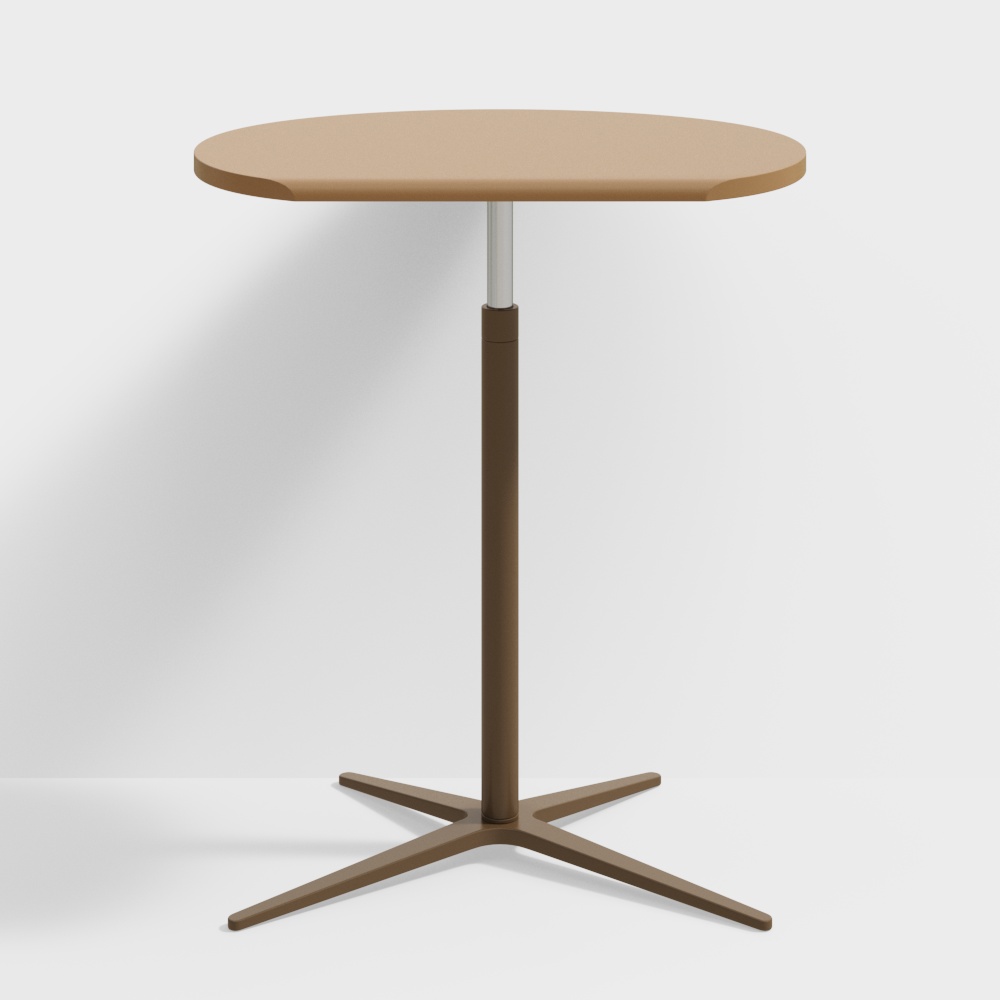 Stylish Low-Polygon Round Table – Wooden Geometric Base