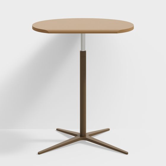 Elegant Low-Polygon Round Table 3D model for Modern Spaces