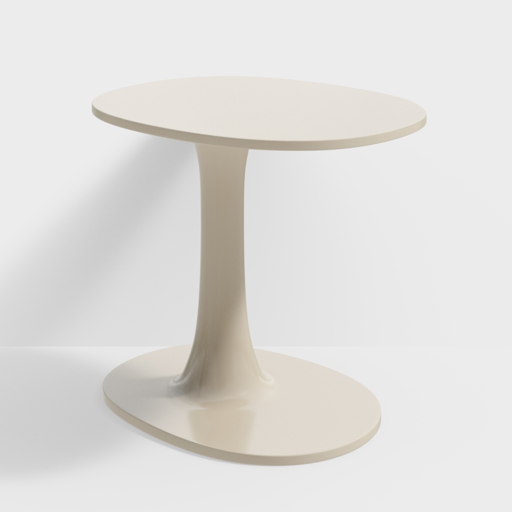 Unique Round Table 3D Model – Low Polygon Beige Design