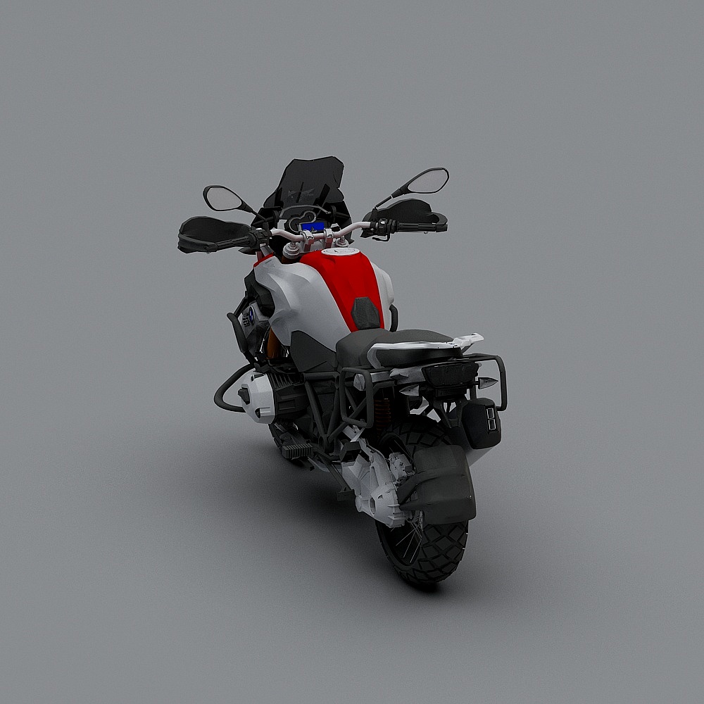Sleek Low-Poly Motorcycle 3D Model