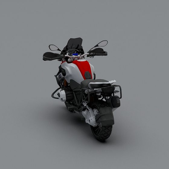 Sleek Low-Poly Motorcycle 3D Model