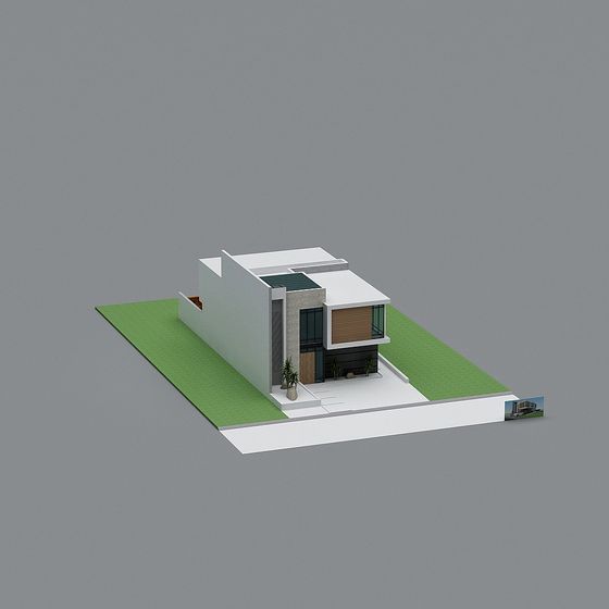Unique Low-Polygon Modern Building 3D model