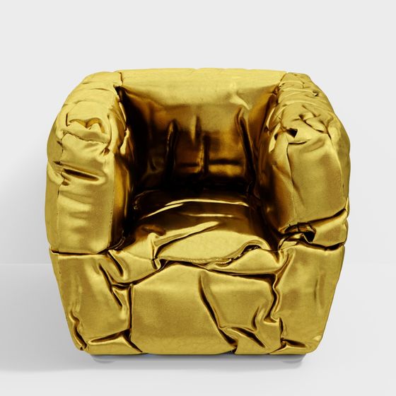 Elegant Gold Chair 3D Model for Stylish Interiors