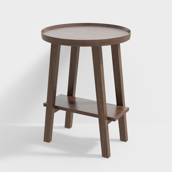 Elegant Wooden Side Table 3D model