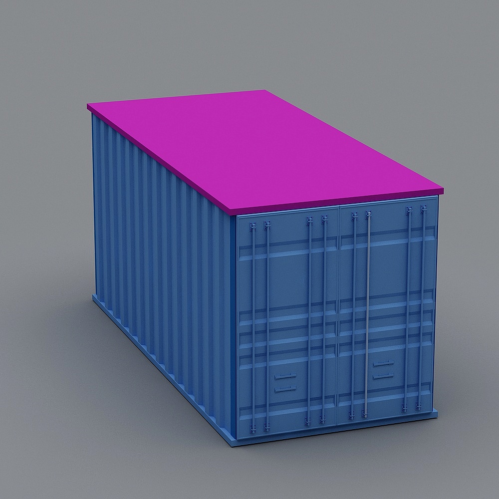 Modern Low-Poly Shipping Container 3D Model