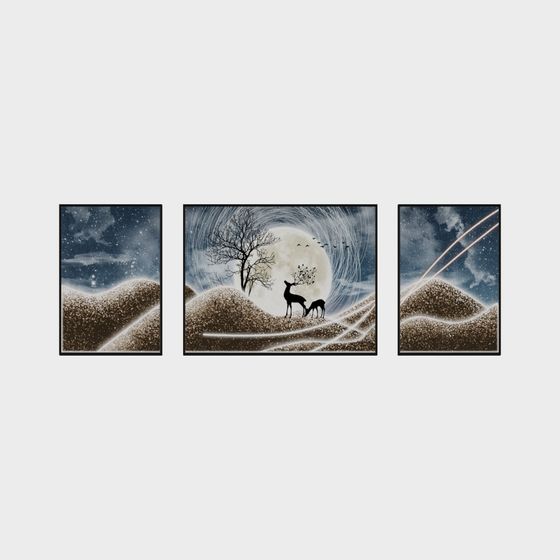 Magical Winter Night 3D Model Collection