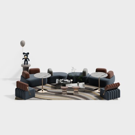 モダンブースソファコーヒーテーブルセット