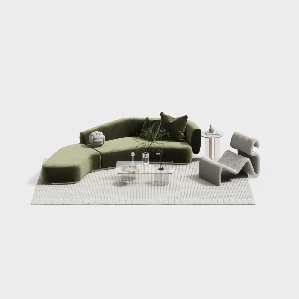 Ensemble canapé table basse style crème moderne