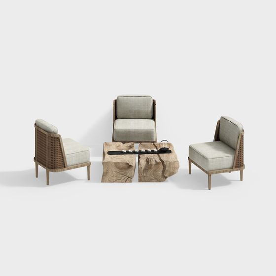 Forest Whisper Sofa Set 3D model