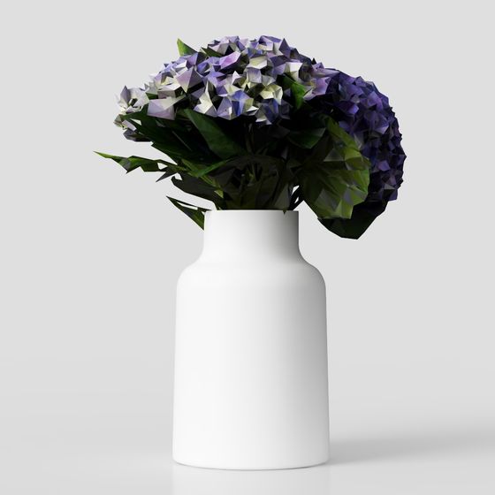 Vase and Hydrangea 3D Model for Creative Projects