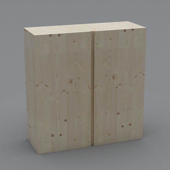 Simple and Practical Wooden Cabinet 3D model