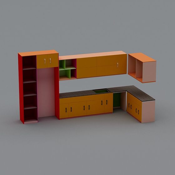 City Corner Bookshelf 3D model