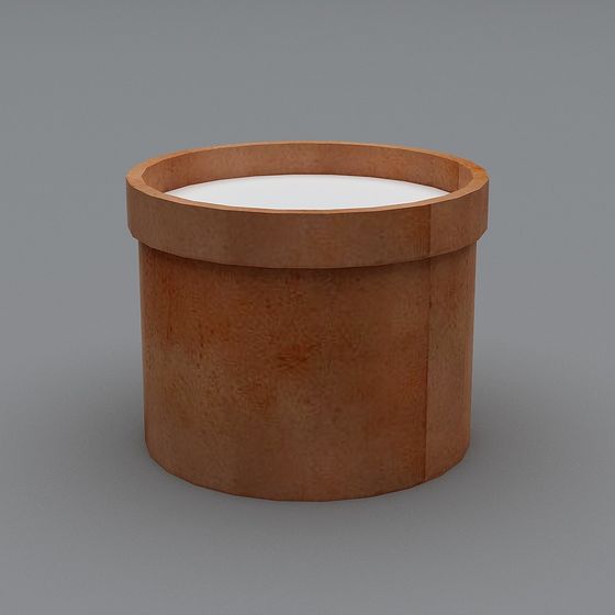 Natural Wooden Planter 3D model Design