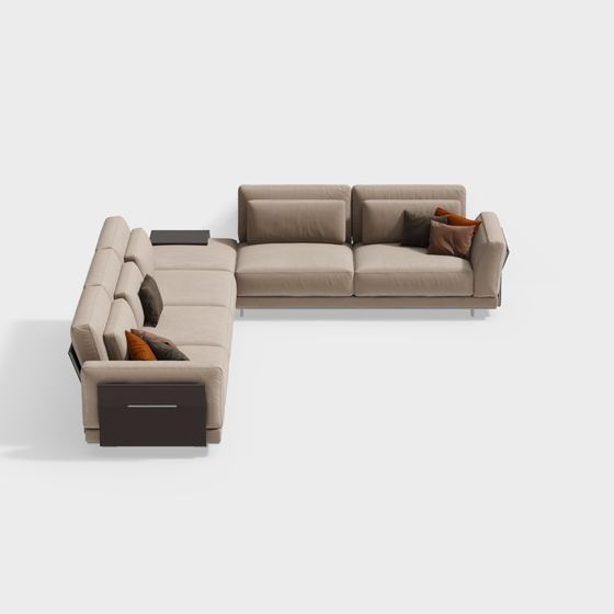 Elegant Low-Polygon 3D Sofa Model