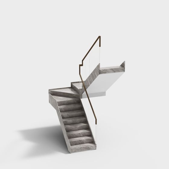 Minimalist Marble Staircase 3D model