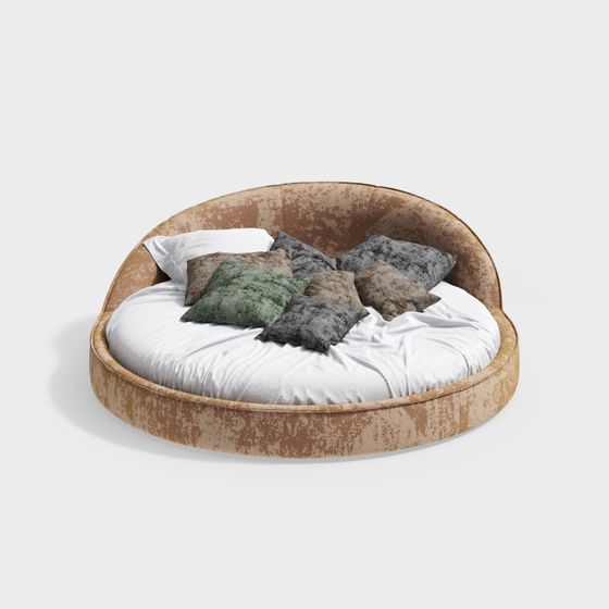 Cozy Round Bed Retreat 3D model