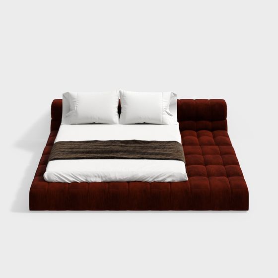 Giường đôi đệm hiện đại